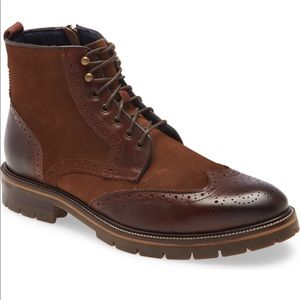 Johnston & Murphy brand new, high quality, brown leather wingtip boots.